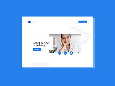 Landing page for MediMeet app ui branding concept dailyui landing page saas app ui ux design videocall videochat web design