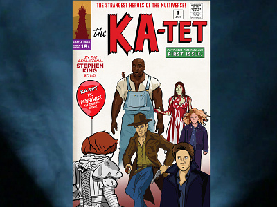 The Ka-Tet comic book cover comic book comic book art design drawing fan art fun horror horror art illustration logo parody stephen king vector