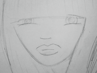 girl sketch :p drawing eyes girl hair illustration lips nose paper pencil sketch
