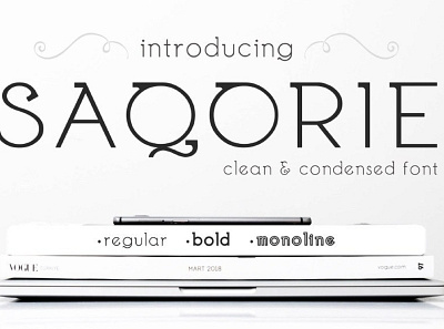 Saqorie Clean Condensed Typeface Free Font font fonts freefont typography