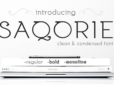 Saqorie Clean Condensed Typeface Free Font