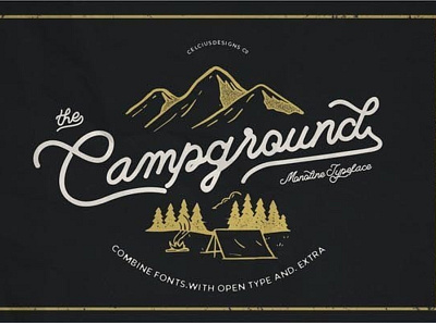 Campground Monoline script Free Font font fonts freefont typography