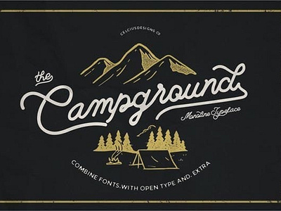 Campground Monoline script Free Font