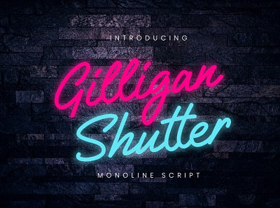 Gilligan Shutter Signature monoline bold font Free font fonts freefont typography