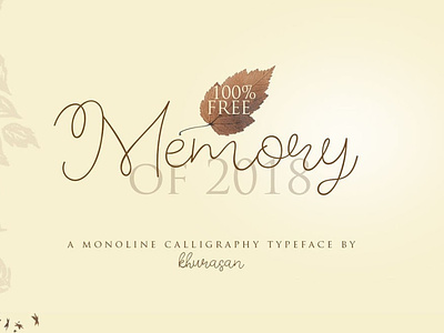 Memory monoline calligraphy  Font Free