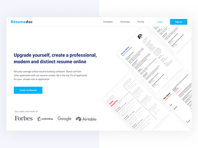 Resumedoc Landing page Hero daily design dailyui design designer designs landing page landing page design landingpage ui ux