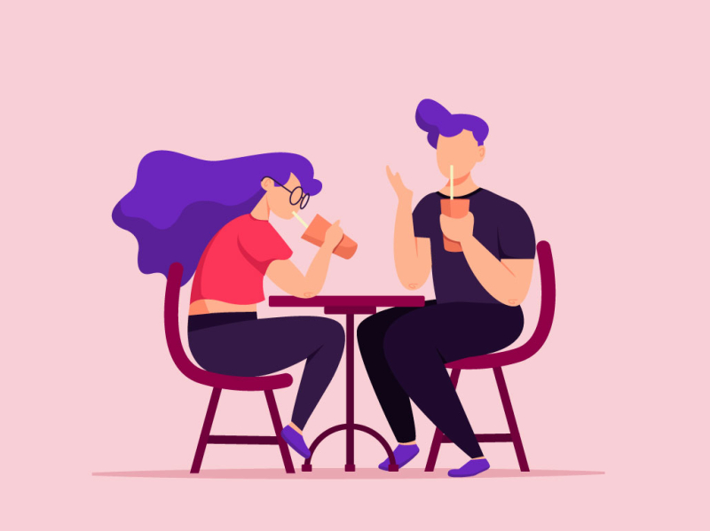 Iced coffee date by Willianny Paruta on Dribbble
