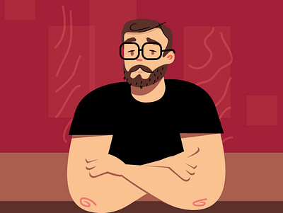 Friend flat flat illustration flatdesign friend illustration illustrator male potrait waiting