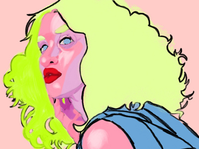 Bambina, Lu Lu Bubblegum design digital painting face female illustration pink portrait vector women in illustration