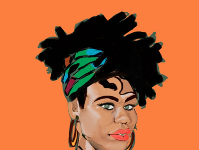 Subtle Chuckles africa african african american branding design digital painting face female illustration orange portrait typography vector