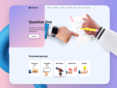 Website design for Offline Quiz company