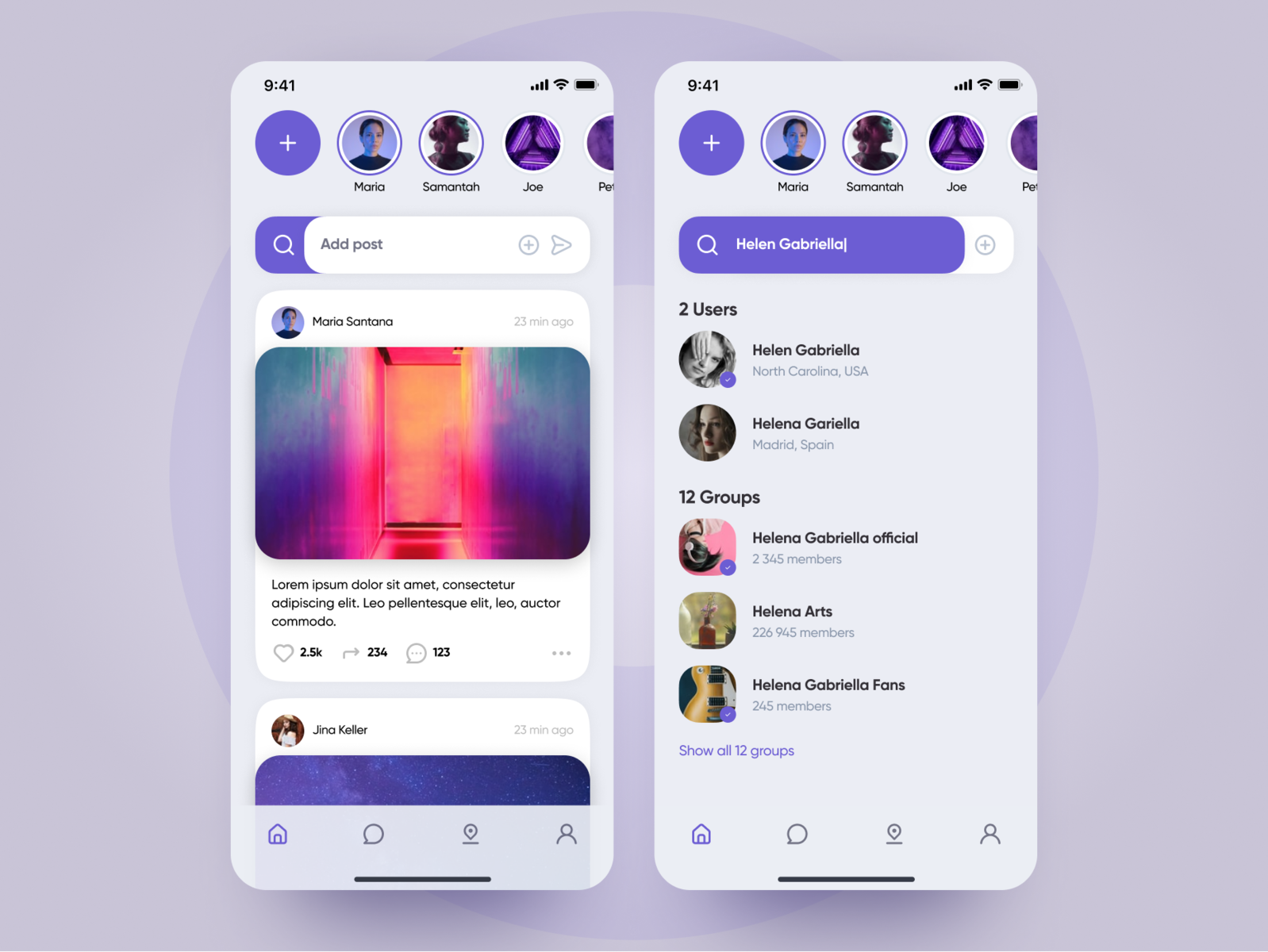 App design concept for social network by Eugene Shuklin on Dribbble