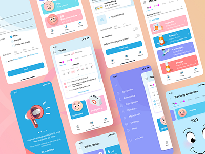 Medical application design concept for symptom tracking android app design application calendar concept design interaction interface ios medical medicine mobile pharmacy prescription reminder symptom ui user experience user interface design ux