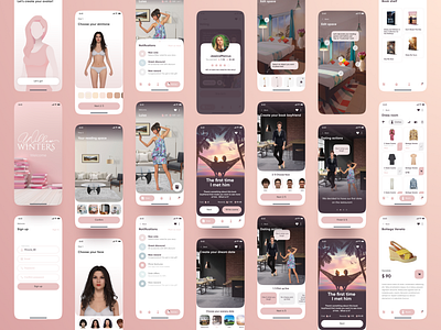 Mobile app design concept "Create your own love story" application book character chat app concept customization design hero interaction interactive interface love mobile novels read story ui user experience user interface design ux