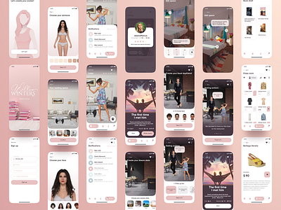 Mobile app design concept "Create your own love story"