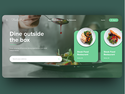 Design concept for food delivery and restaurant agregator compan bar concept delivery design desktop app food green interaction interface light meal meal plan menu modern restaurant restaurant app ui user experience user interface design ux