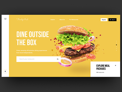 Design concept for food delivery and restaurant agregator compan