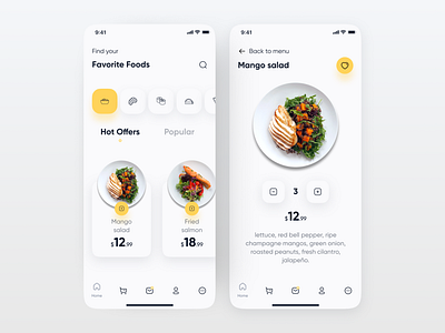 IOS application design concept for food delivery company