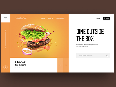 Design concept for food delivery and restaurant agregator compan