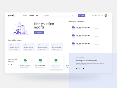 Dashboard concept design report manager