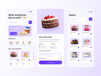Bakery Concept App UI/UX 3d app bakery cake ui ux