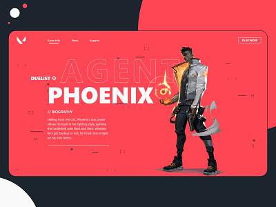 Valorant concept page design branding clean clean design design modern ui ux uıdesign valorant web webdesign webpage webpage design website