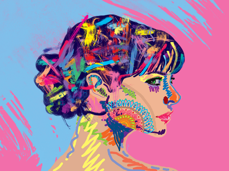 Color Expression abstact popart photoshop expression girl colorful psychedelic pop art design illustration