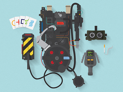 Ghostbuster Essentials Print 80s colorful ghostbusters nostalgia pop culture print simple
