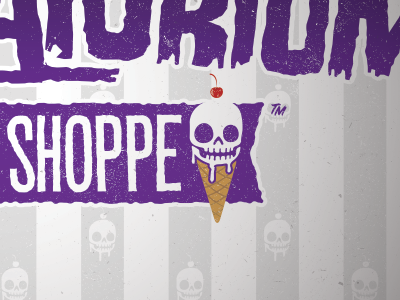 The Creamatorium Ice Cream Shoppe branding bright business fun ice cream morbid