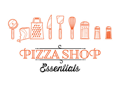 Pizza Shop Essentials essentials fun icons minimal pizza shop wireframe