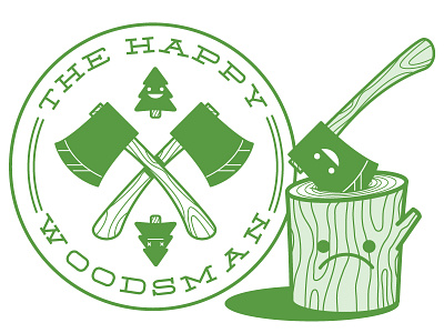 The Happy Woodsman axe fun mark sad simple wood