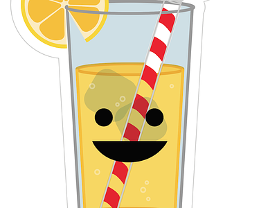 Summer Refreshment! cute food with a face fun illustration lemonade sticker summer yum