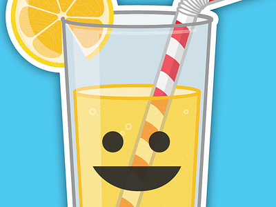 Refreshing Lemonade cute food with a face fun illustration lemonade sticker summer yum