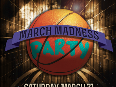 March Madness basketball design flyer invite party