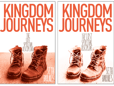 Kingdom Journeys round 2 book cover design grainy photography type