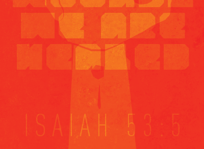 Isaiah 53:5 graphic scripture typography