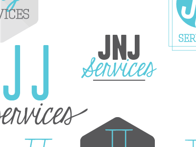 JnJ Services Mocks branding logo mock ups typography wip