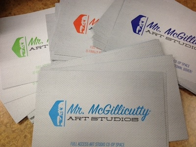 Mr. McGillicutty Art Studios bold colors branding flyers fun logo minimal print promo simple