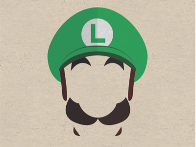 Luigi Poster 8 bit colorful illustration luigi mario minimal mustache nostalgia poster print super texture video games