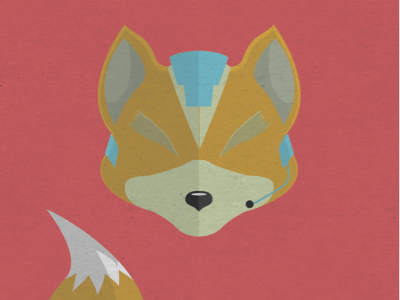 8-BIT Heroes: Fox 8 bit colorful illustration minimal nostalgia poster print star fox texture video games