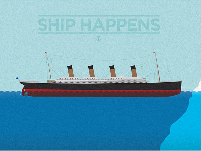 Ship Happens minimal poster print pun texture