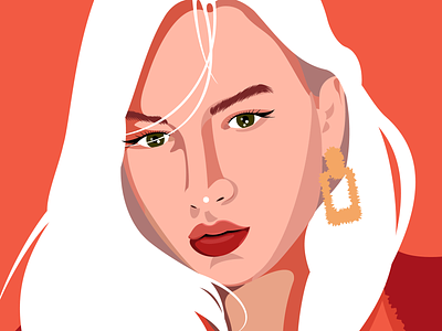 M portrait design flat illustration illustrator vector