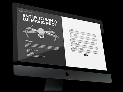 DJI Giveaway Sign Up Form daily ui daily ui 001 design typography ui web