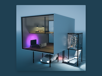 The Modern Home 3d 3d art architecture house magica voxel magicavoxel