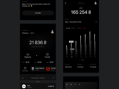 ONYX - Banking Application app app design design interface ios mobile mobile ui ui user interface ux