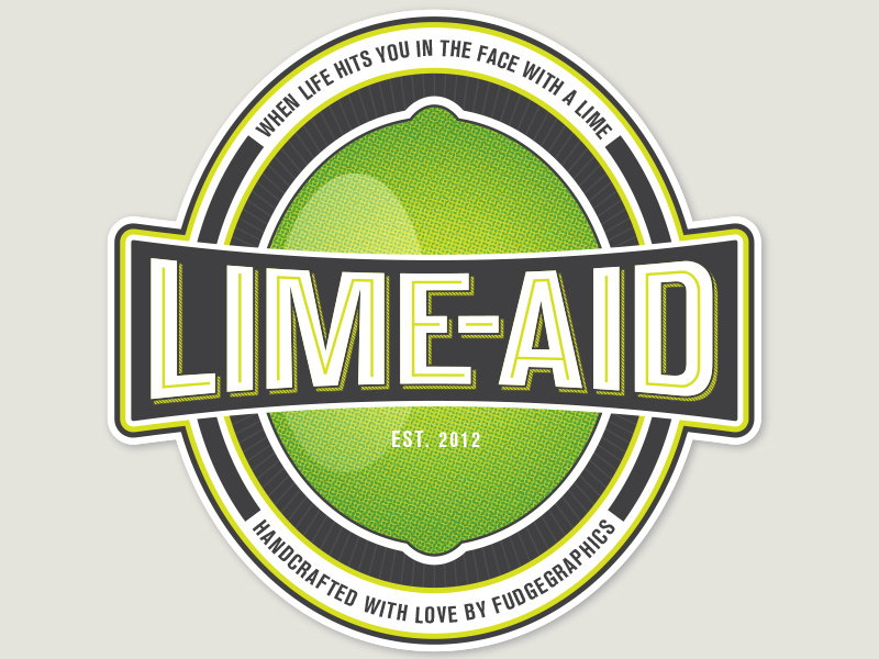 Lime-Aid Logo v2 vintage logo print retro beer bottle drink label packaging sticker