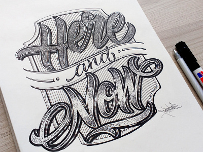 Here And Now branding design detail drawing illustration lettering letteringart letters typography