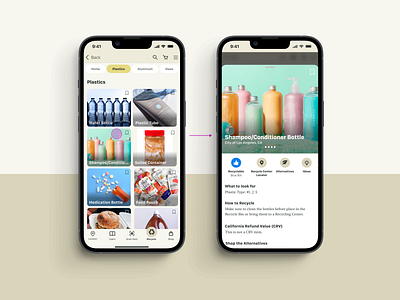 ReTHNK Recycling App - Recycle screens android app case study design figma ios logo mobile app ui ux