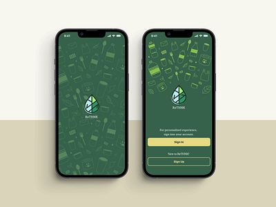 ReTHNK Recycling app - Launch/Welcome screen