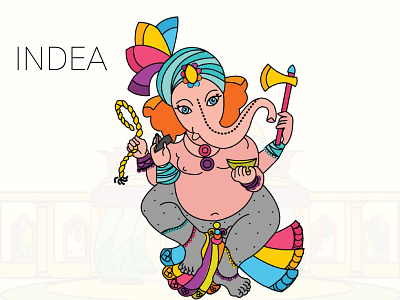 INDEA-GANESHA art art direction artwork character design color palette colorful design designer ganesha illustration illustrator india